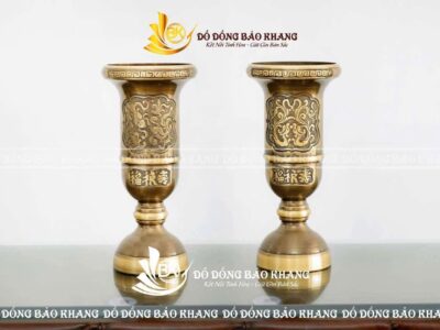 đôi ống đựng hương bằng đồng