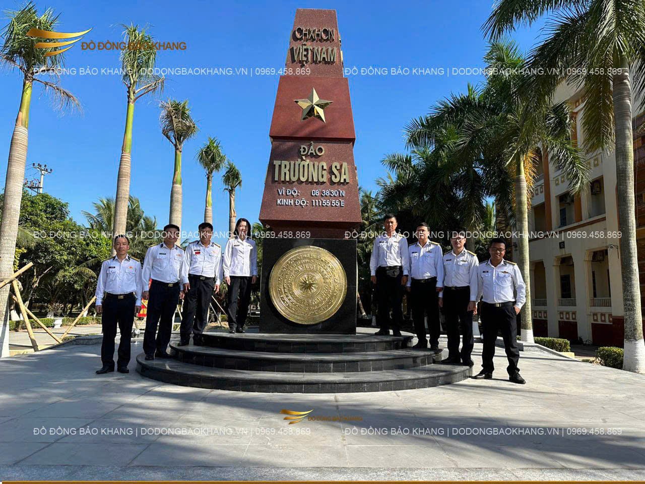 Thi Công , Lắp Đặt , Hoàn Thiện 4 mặt trống đồng đồng vàng gò thủ công đường kính 107cm tại Bộ Tư Lệnh Hải Quân Vùng 3 Thuỷ Nguyên - Hải Phòng