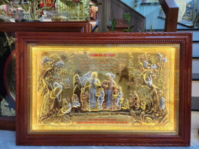 Tranh Mừng Thọ Ông Bà Bằng Đồng Kích Thước 75x115 (cm)