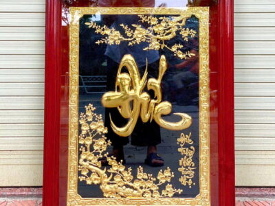 Tranh chữ Đức bằng đồng dát vàng 9999 ( 50*70cm)