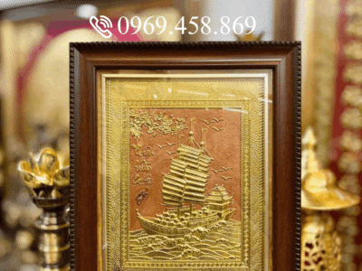 Tranh Thuận Buồm Xuôi Gió nền hồng kích thước 28x34 (cm)