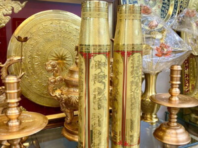 Cặp Pháo 100li Nga ăn mòn hoa văn Tứ Quý