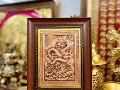 Tranh Kim Long Xuất Hải ( Thăng Long ) kích thước 28x38 (cm)
